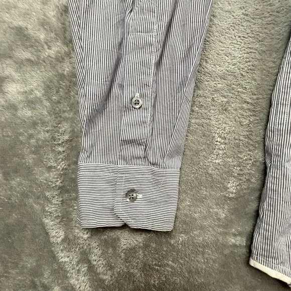 Ermenegildo Zegna Men's XL‎ Dress Shirt Blue/Gray Striped LS SEE DESCRIPTION - Picture 12 of 16